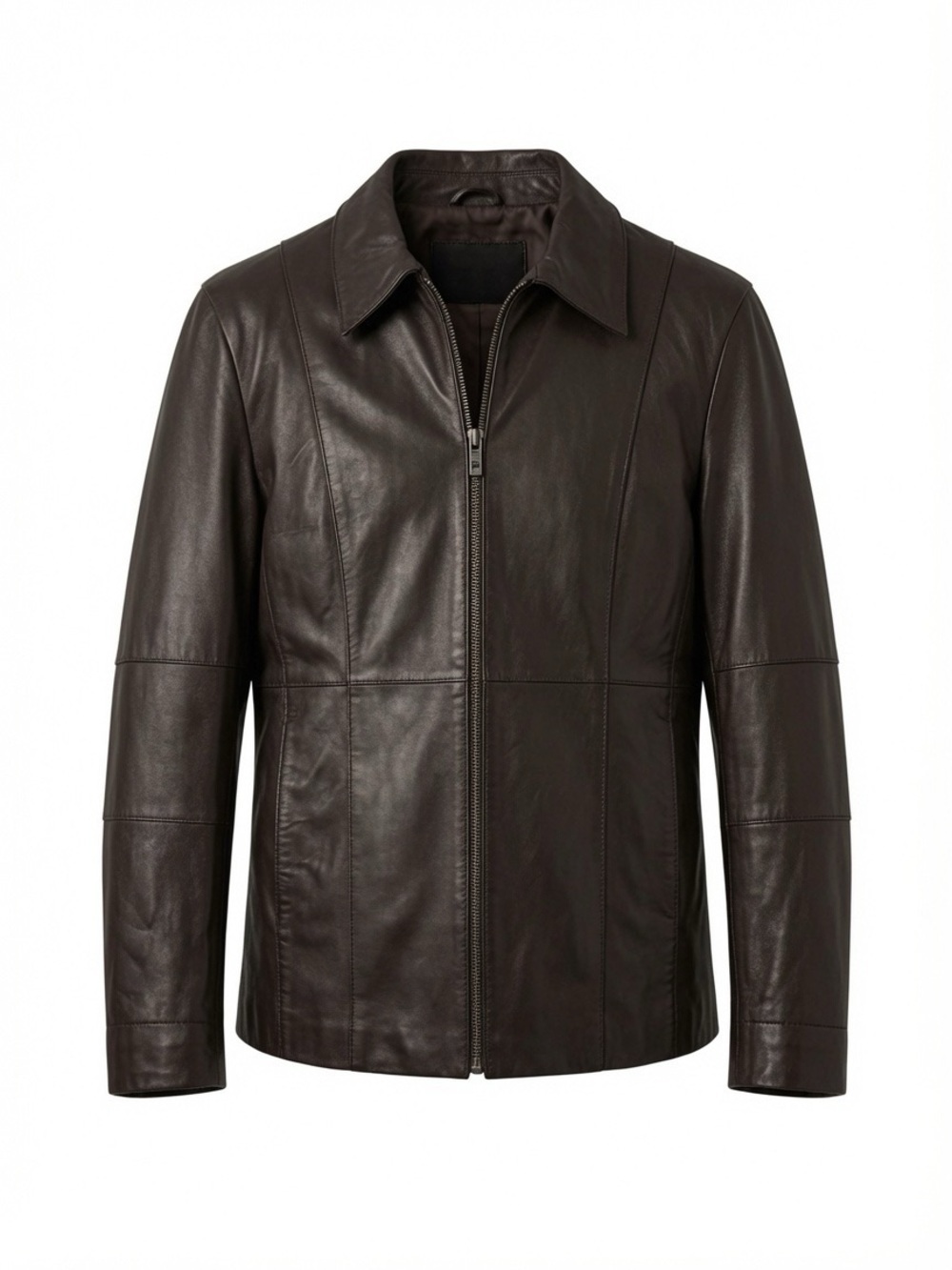 Leather Jacket with Detachable Quilted Lined Vest